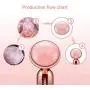 4-in-1 Beauty Bar 24k Golden Pulse Face Massager, Electric Jade Roller Facial Massager Rose Quartz, Arm Eye Nose Massage Stone for Face Lift Anti-Aging Anti-Wrinkles Skin Tightening Face Firming
