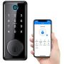 Bonep Security Smart Lock Touch Biometric Fingerprint Keyless Entry Door Lock,Bluetooth Electronic Deadbolt Lock,Smart WiFi Door Locks for Home/Office (Black)