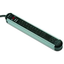 Fellowes 7-Outlet Metal Surge Protector, 6 Foot Cord, 1,250 Joules (99081),Silver