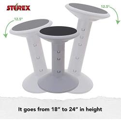 Storex Active Tilt Stool, Ergonomic Seating for Flexible Office Space and Standing Desks, Adjustable 12-24 Inch Height, Gray (00322U01C)