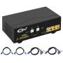 CKL HDMI KVM Switch 2 Port Dual Monitor Extended Display, USB KVM Switch HDMI 2 in 2 Out with Audio Microphone Output and USB 2.0 Hub, PC Monitor Keyboard Mouse Switcher 4K@30MHz CKL-922HUA
