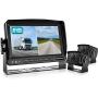 Fookoo Ⅱ HD 1080P Backup Camera System Kit,7 DVR Dual Split Screen Monitor, IP69 Waterproof Rear View Camera for Truck/Semi-Trailer/Box Truck/RV, Sharp CCD Chip,100% Not Wash Up (FHD2-Wired)