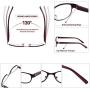 FEIVSN 2-Pack Blue Light Blocking Reading Glasses For Women,Metal Frame Spring Hinge Readers,Stylish Light Eyeglasses UV 400(mix 1.00)
