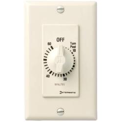 Intermatic FD60MAC 60-Minute Spring-Loaded Wall Timer for Lights and Fans, Almond