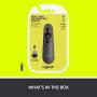 Logitech R500 Laser Presentation Remote Clicker with Dual Connectivity Bluetooth or USB for Powerpoint, Keynote, Google Slides, Wireless Presenter - Black