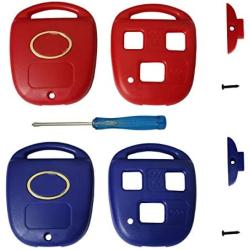 Key Shell Replacement for Keyless Entry Remote Lexus Keys Housing With Screwdriver Fit for Lexus GS300 GS400 GS430 GX470 IS300 LS400 LS430 LX470 RX300 RX330 RX350 RX400h RX450h SC430 (1 Red+1 Blue)