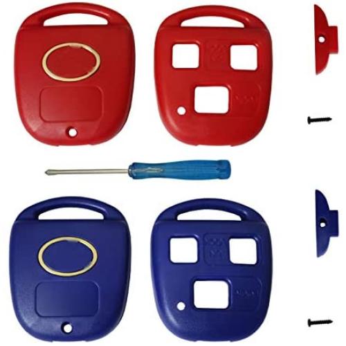 Key Shell Replacement for Keyless Entry Remote Lexus Keys Housing With Screwdriver Fit for Lexus GS300 GS400 GS430 GX470 IS300 LS400 LS430 LX470 RX300 RX330 RX350 RX400h RX450h SC430 (1 Red+1 Blue)