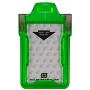 Identity Stronghold - Secure RFID Badge Holder for 1 Card - Heavy Duty Hard Plastic ID Badge Holder - USA Molded and Assembled - FIPS 201 Approved RFID Blocking Security - Green