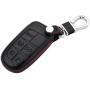 ROYALFOX Genuine Leather 3 4 5 Buttons Smart Key Fob case Cover for Jeep Cherokee Compass Renegade Grand Cherokee, Fiat,Dodge Charger Challenger Dart Journey Durango Grand Caravan RAM (Black)