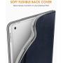 DTTO New iPad 9.7 Inch 5th/6th Generation 2018/2017 Case with Apple Pencil Holder, Premium Leather Folio Stand Cover Case for Apple iPad 9.7 inch, Also Fit iPad Pro 9.7/Air 2/Air - Blue(Grey Lining)