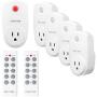 Beastron Remote Control Outlet Switch Power Plug in for Household Appliances, Wireless Light Switch, Up to 100 ft. Range, Fcc Certified, ETL Listed, White (Learning Code, 5RX-2TX)
