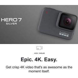 GoPro HERO7 Silver - E-Commerce Packaging - Waterproof Digital Action Camera with Touch Screen 4K HD Video 10MP Photos Live Streaming Stabilization