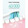 Fairywill UltraSonic Powered Electric Toothbrush ADA Accepted with 5 Modes, Timer, 4 Brush Heads, Rechargeable with One 4 Hr Charge Last 30 Days, Whitening Toothbrush for Adults White