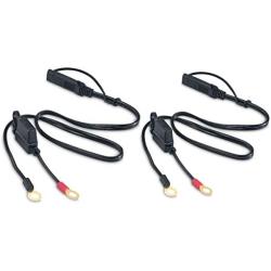 Motorcycle Solar SAE Quick Disconnect Extension Cable Adapter, Ring Terminal Harness with Black Fused 2-Pin Quick Disconnect Plug to Solar Panel, Power Supply, Motorcycle/Motorbike/Car (2pcs)