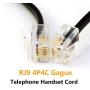 Telephone Phone Handset Cable Cord,Uvital Coiled Length 0.72 to 6 Feet Uncoiled Landline Phone Handset Cable Cord RJ9/RJ10/RJ22 4P4C(Black,4 PCS)