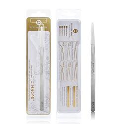 BEYELIAN Beauty Eyelash Exetensions Tweezers Fine Precision Tip Straight Head Eyebrow Hair Extension Tool Lash Application Accessory (#ST-12)