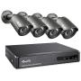Kingkong Smart 4CH 1080P Home Security Camera System, 2MP CCTV Camera Security System Outdoor AHD Video DVR Recorder 4X 1920TVL, H.265+ IP67 Weatherproof, 98ft Night Vision, Motion Alert (Black)