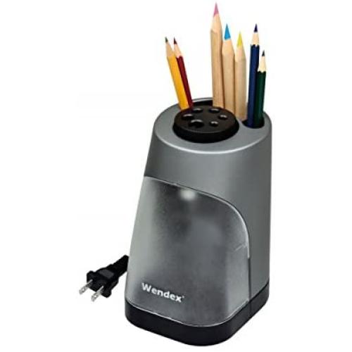 WENDEX 6-HOLE Heavy-duty Vertical Electric Pencil Sharpener for school, office and home use. UL Certified.