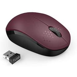 seenda Wireless Mouse, 2.4G Noiseless Mouse with USB Receiver Portable Computer Mice for PC, Tablet, Laptop - Red&Black