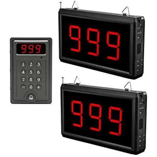 Wireless Calling System Restaurant Pager System Take A Number Display Number Calling System Queue Management Loud Speakers System 2 3-Digit Display Voice Call Host 1 Number Caller Pagers Hospital