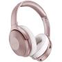Mpow Pink Active Noise Cancelling Headphones, 45Hrs Playtime Bluetooth Headphones with Microphone, Quick Charge, Deep Bass, Wired Wireless Headset for Girls, Women, Adults, TV, Online Class, Office