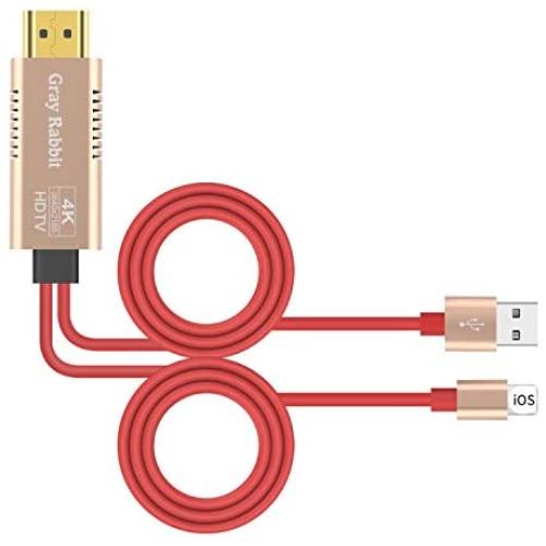 Compatible with iPhone iPad to HDMI Adapter Cable,4K Digital AV Adapter HDTV Connector Cord . Compatible with iPhone 12/11/ X/ XR/ 8 /7 /6Plus, iPad Pro Mini Air to HDTV Projector Monitor( Gold)