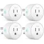 Smart Plug Works with Alexa Google Assistant SmartThings for Voice Control, Teckin Mini Smart Outlet Wifi plug with Timer Function, No Hub Required, White Fcc Etl Certified 4 packs
