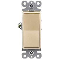 ENERLITES Elite Series Decorator Rocker Light Switch, 15A 120V/277V, Single Pole, 3 Wire, Grounding Screw, Residential Grade, UL Listed, 91150-GD, Gold Color (10 Pack)