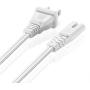 TNP Universal 2 Prong Power Cord (1FT) - NEMA 1-15P to IEC320 C7 18AWG Figure 8 Shotgun Connector AC Power Supply Cable Wire Socket Plug Jack (White) Compatible with Apple TV, PS4, PS3 Slim, LED HDTV