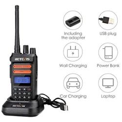 Retevis RT76P Rechargeable Walkie Talkies for Adults,Long Range Rugged Two Way Radio, 30 Channels VOX Radio,for Outdoor Camping Hunting(3 Pack)