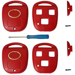 Key Shell Replacement Keyless Entry Remote Lexus Keys Housing With Screwdriver Fit for Lexus GS300 GS400 GS430 GX470 IS300 LS400 LS430 LX470 RX300 RX330 RX350 RX400h RX450h SC430 Key Fob Case (2 red)