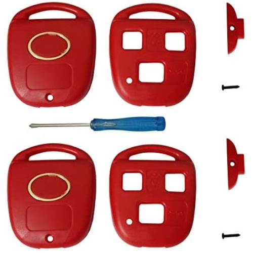Key Shell Replacement Keyless Entry Remote Lexus Keys Housing With Screwdriver Fit for Lexus GS300 GS400 GS430 GX470 IS300 LS400 LS430 LX470 RX300 RX330 RX350 RX400h RX450h SC430 Key Fob Case (2 red)
