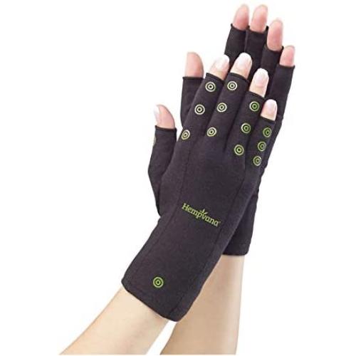 Hempvana Arthritis Gloves — Compression Gloves for Men & Women —Made with Hemp Plant Fibers— Fingerless Gloves for Men — Fingerless Gloves for Women — Support for Wrist & Hands — Size S/M