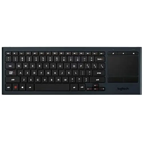 Logitech K830 Illuminated Living-Room Keyboard with Built-in Touchpad – Easy-access Media Keys and Shortcut Keys for Windows or Android