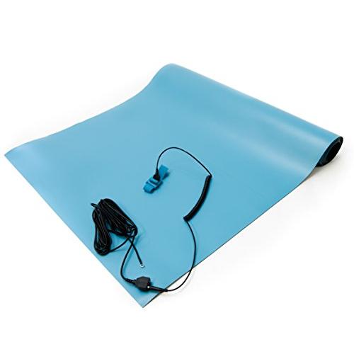 Bertech-2059T ESD High Temperature Mat Kit, 2 Feet Wide x 4 Feet Long x 0.08 Inches Thick, Blue, Includes a Wrist Strap and Grounding Cord, RoHS and REACH Compliant (Assembled in USA)