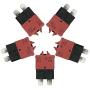 LENKRAD 10 Amp 5pcs Red Manual Reset Low Profile ATS Circuit Breakers 12V - 28V DC (10A)