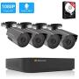 [2020 Newest] Jennov HD Home CCTV Security Camera System Outdoor Indoor Wired Night Vision Surveillance Video AHD 1080P Cameras H.264+ 8CH DVR Recorder Kit with Audio, 1TB Hard Drive