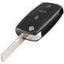 Olivine Auto Flip Folding Remote Key Shell for VW Volkswagen Jetta Passat Golf Beetle Rabbit GTI CC EOS Replacement with Logo Car Key Shell Case (1PCS)