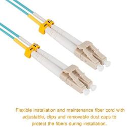 Fiber Patch Cable, VANDESAIL 10G Gigabit Fiber Optic Cables with LC to LC Multimode OM3 Duplex 50/125 OFNP (0.5M, OM4 LC/LC Multimode, 5 Pack)
