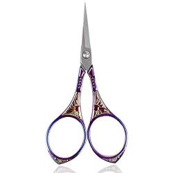 BIHRTC Scissors 4.5 Inch Little Embroidery Scissors Sharp Stainless Steel European Vintage Leaf Carving Scissor Detail Scissors for Sewing Crafting Art Work Needpoint Household Scissors