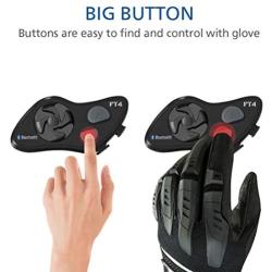 LEXIN 2x LX-FT4 1-4 Rider Motorcycle Bluetooth Headset with FM Radio, Helmet Communication Intercom Systems Range up to 1.2 Miles with Advanced Noise Cancellation for Motorcycle Off-Road Motorbike