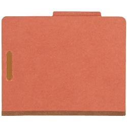 Amazon Basics Pressboard Classification File Folder with Fasteners, 2 Dividers, 2 Inch Expansion, Letter Size, Red, 10-Pack