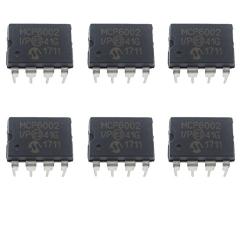 MCP6002-I/P DIP-8 1 MHz Gain Bandwidth Product, Low-Power Op Amp Pack of 6 Pcs