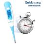 Easy@Home Digital Basal Thermometer with Blue Backlight LCD Display, 1/100th Degree High Precision and Memory Recall, Upgraded EBT-100B(Blue)