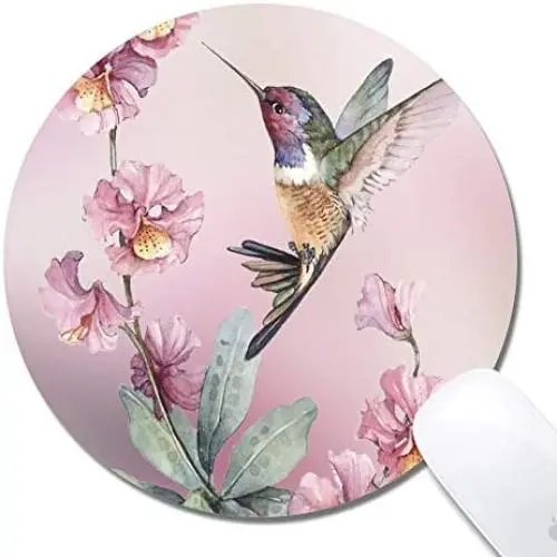 Cholaty Mouse Pad - Thick Natural Rubber Keyboard Mouse Mat Round Non-Slip Rubber Base Mouse Pad Wrapping Edge Cute Baby Elephant Gaming Mouse Pad (Bird)