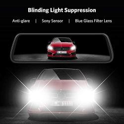 Mirror Dash Cam Sony IMX Sensor Dash Camera for Cars, Backup Camera with Night Vision Full Laminated and Anti-Glare Display, 1080P Dual Dash Cam with Streaming Media (BOSCAM R2)