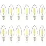 Amazon Basics 60W Equivalent, Clear, Soft White, Dimmable, 15,000 Hour Lifetime, B11 (E12 Candelabra Base) LED Light Bulb | 12-Pack