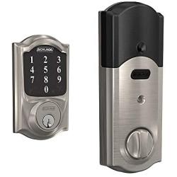 Schlage Connect Smart Deadbolt with Camelot trim in Satin Nickel, Zigbee Certified - BE468GBAK CAM 619