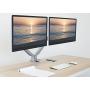 Mount-It! Dual Monitor Arm Mount Desk Stand | 2 x 3.0 USB Ports | Articulating Mechanical Spring Height Adjustable | Fits Two 24 27 29 30 32 Inch VESA 75 100 Compatible Screens | C-Clamp and Grommet