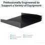 StarTech.com 2U Server Rack Mount Shelf - 15.7in Deep Steel Universal Cantilever Tray for 19'' Network & AV Equipment Rack/Cabinet - 44lbs (CABSHELF), Black
